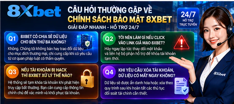 FAQ - câu hỏi về các chính sách bảo mật tại trang 8Xbet