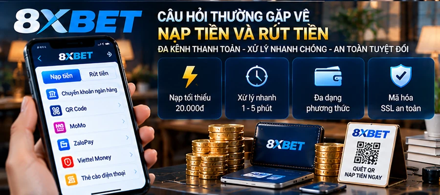 Thông thường thời gian giao dịch tại 8xbet chỉ mất khoảng 1-5 phút xử lý