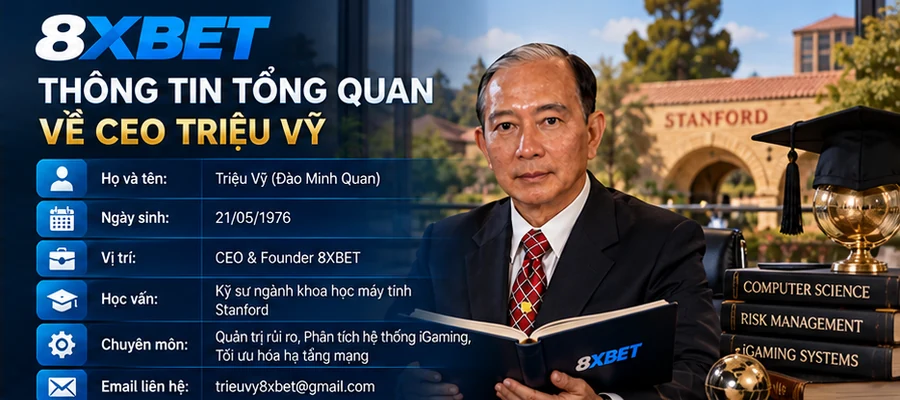 Ceo 8xbet từng học tại trường đại học Stanford danh giá trước khi điều hành trang web cá cược hàng đầu 8xbet